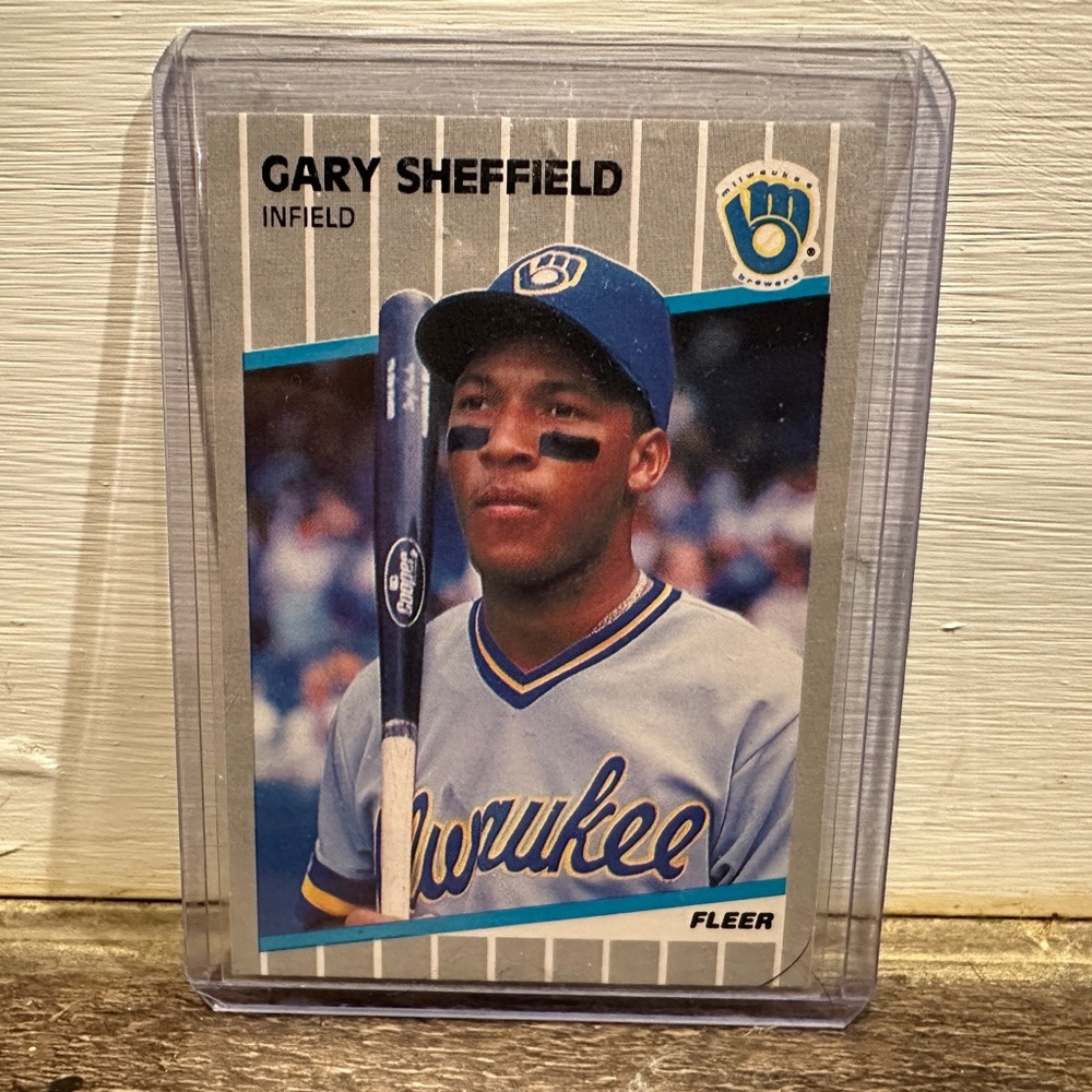GARY SHEFFIELD RC 1989 FLEER #196 ROOKIE BASEBALL CARD MILWAUKEE BREWERS HOF